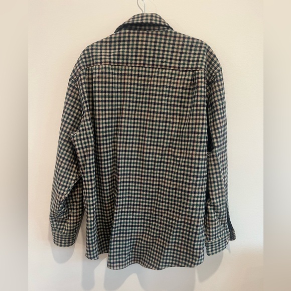 Pendleton Shirt Checkered Long Sleeve 100% Wool Flannel Beige/Green Mens L - Picture 4 of 4